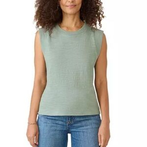 Faherty Sunwashed Slub Muscle Tank Sage Green XS